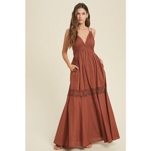 EUC Wishlist Apparel Lace Trim Detail Maxi Dress